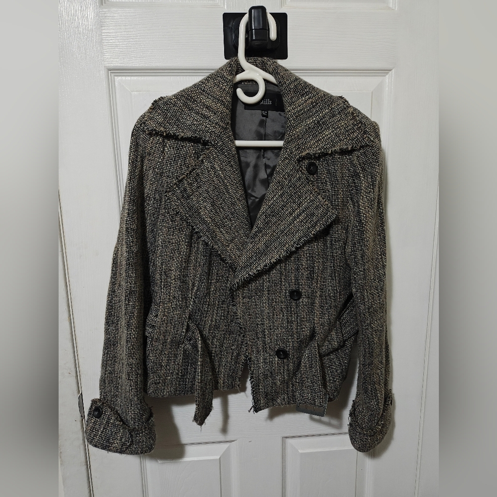Stills Tweed Wool Blazer With Belt